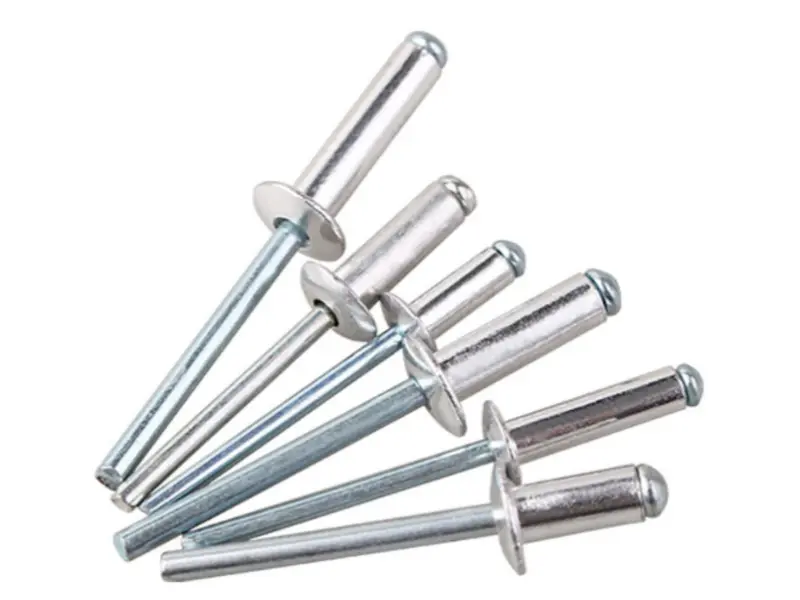 DIN7337-A Đinh tán mù đầu vòm mở Alu Steel Pop Rivet
