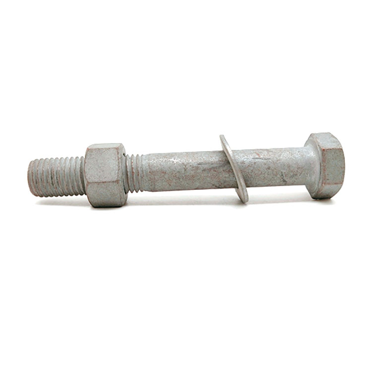 Đầu lục giác bằng thép Fine Pitch Long Shank Power Bolt và Hex Nut với vòng đệm phẳng